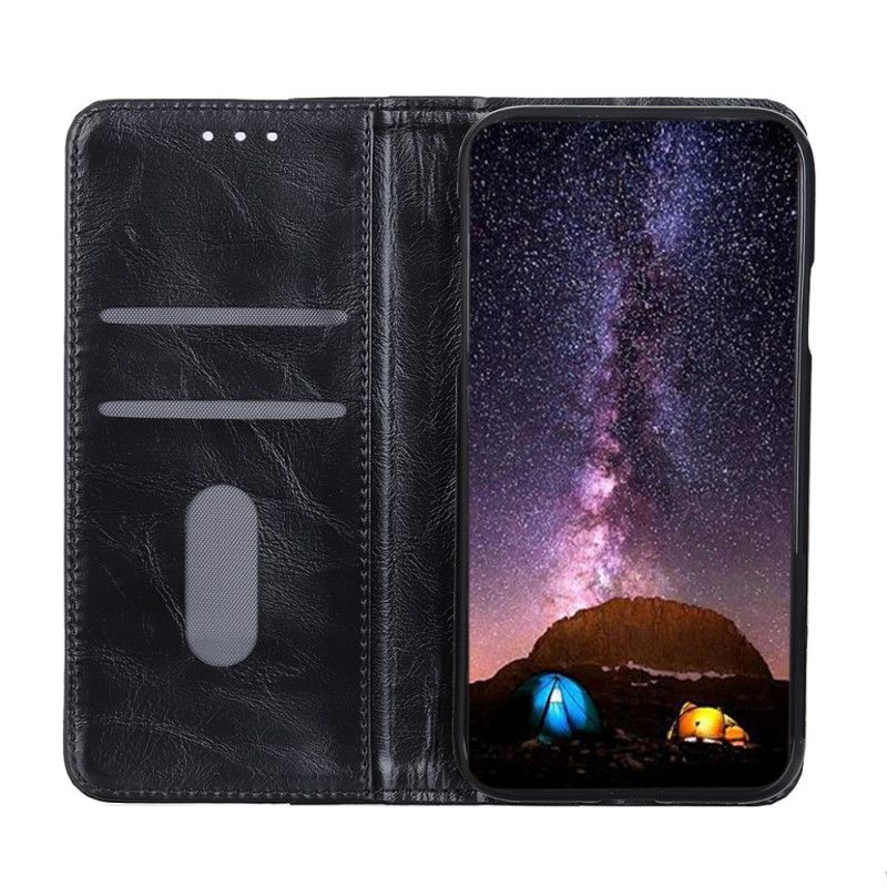 Folio-hoesje Samsung Galaxy S21 5G Donkerblauw Zwart Nappaleder-Stijl