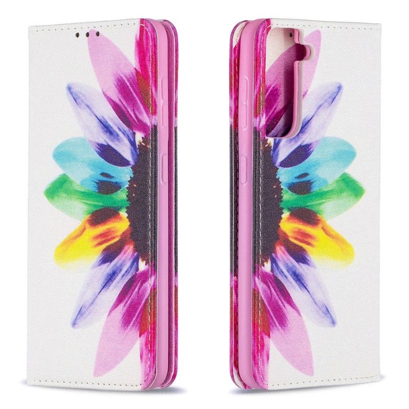 Folio-hoesje voor Samsung Galaxy S21 5G Aquarelbloem