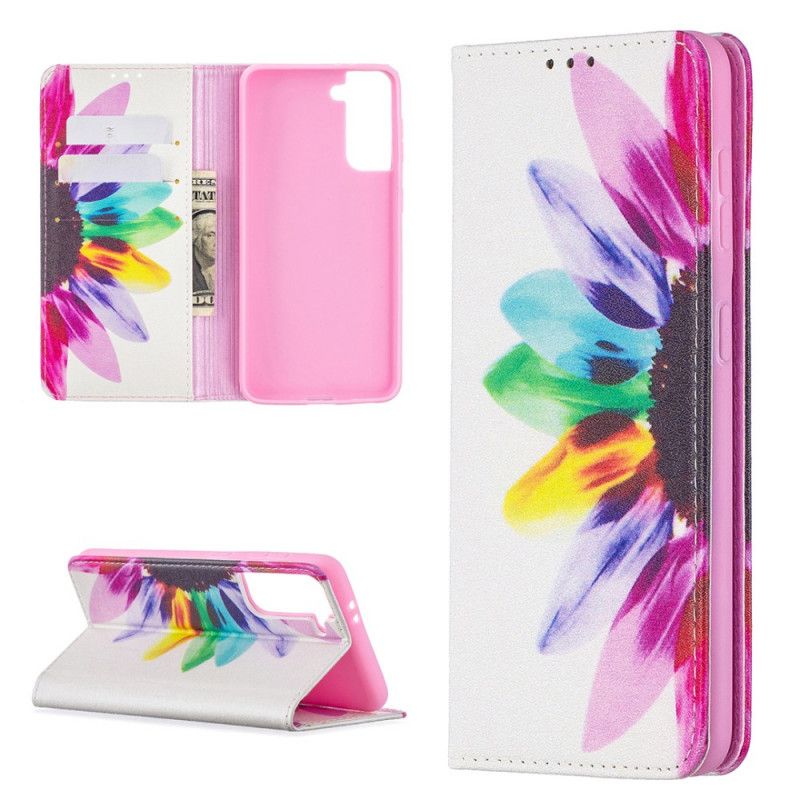 Folio-hoesje voor Samsung Galaxy S21 5G Aquarelbloem