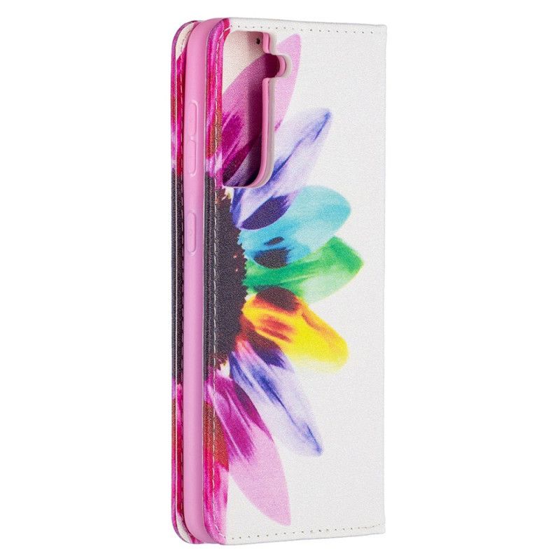 Folio-hoesje voor Samsung Galaxy S21 5G Aquarelbloem