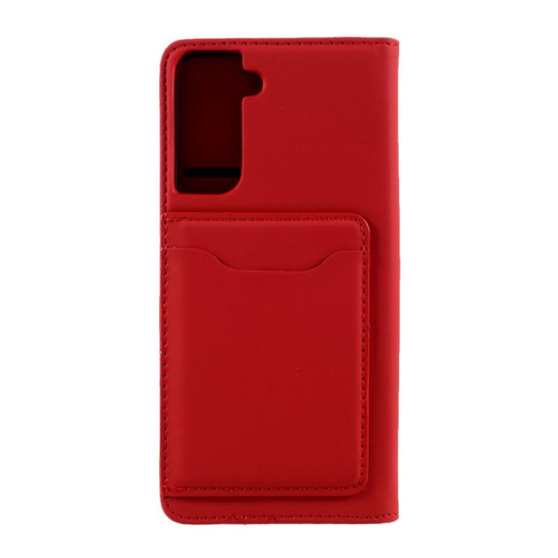 Folio-hoesje voor Samsung Galaxy S21 5G Rood Zwart Steunkaarthouder