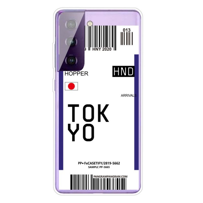 Hoesje Samsung Galaxy S21 5G Donkerblauw Zwart Instapkaart Tokyo