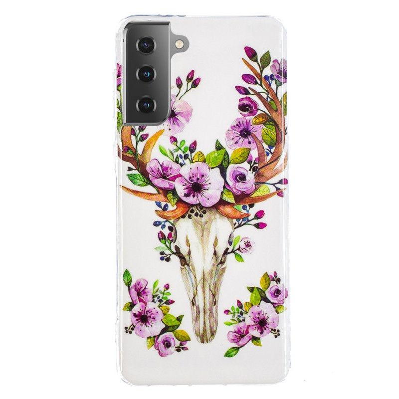 Hoesje Samsung Galaxy S21 5G Fluorescerende Bloeiende Eland