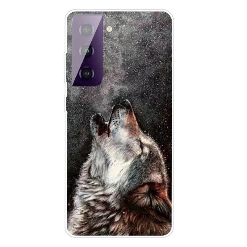 Hoesje Samsung Galaxy S21 5G Grijs Zwart Sublieme Wolf