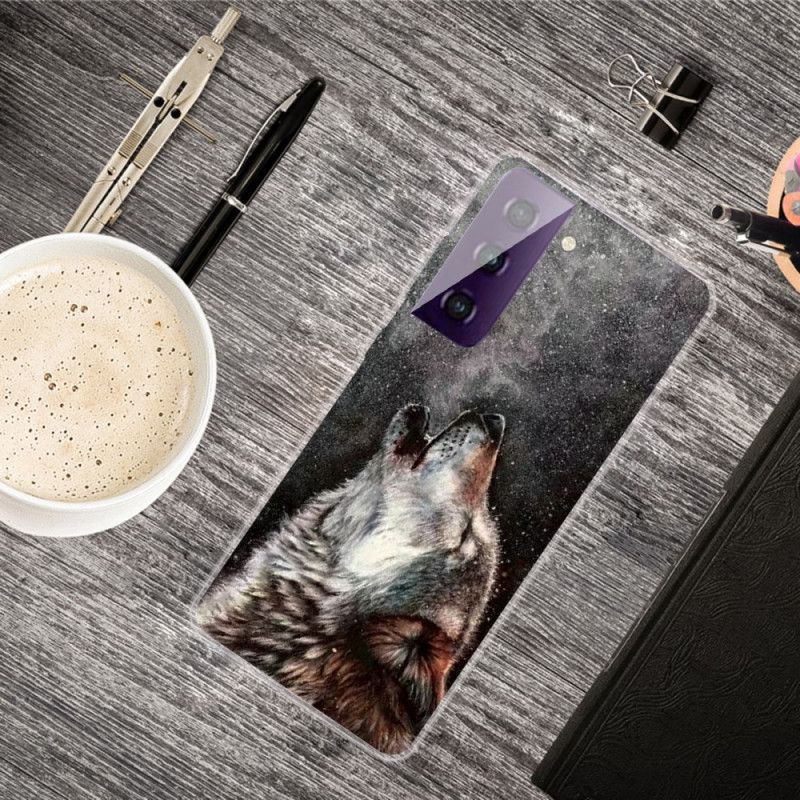 Hoesje Samsung Galaxy S21 5G Grijs Zwart Sublieme Wolf