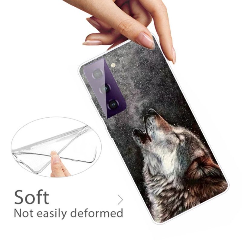 Hoesje Samsung Galaxy S21 5G Grijs Zwart Sublieme Wolf