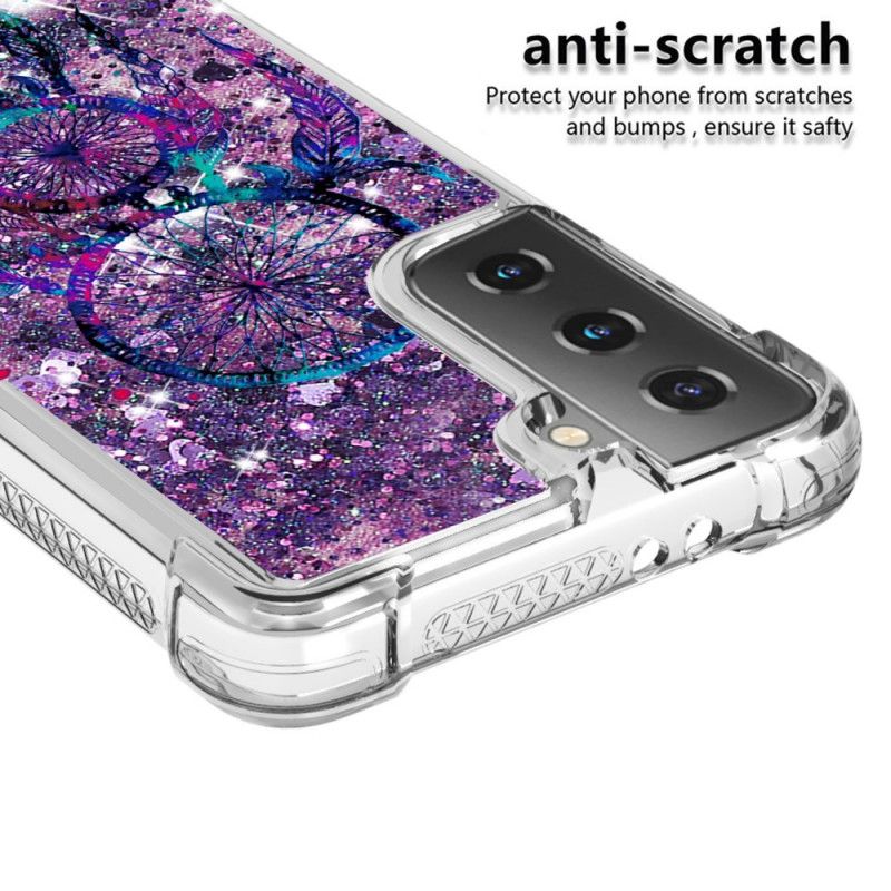 Hoesje Samsung Galaxy S21 5G Telefoonhoesje Glitter Dromenvanger
