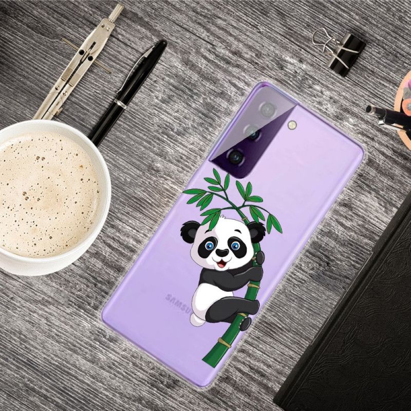 Hoesje Samsung Galaxy S21 5G Telefoonhoesje Panda Op Bamboe