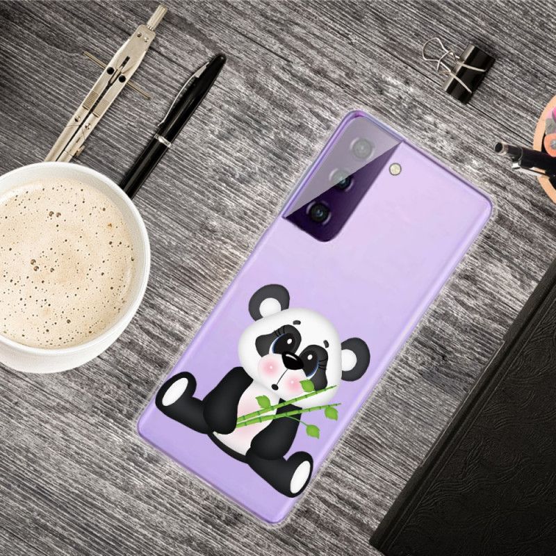 Hoesje Samsung Galaxy S21 5G Transparante Droevige Panda