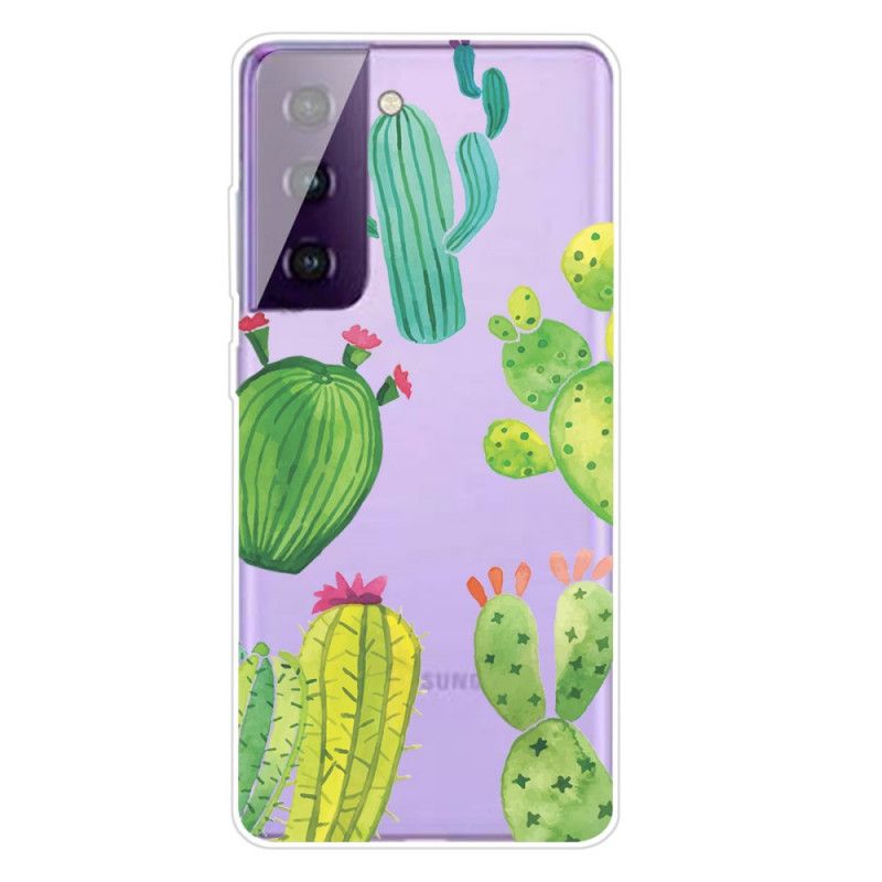 Hoesje voor Samsung Galaxy S21 5G Aquarel Cactus