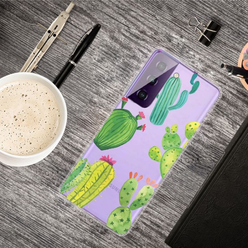 Hoesje voor Samsung Galaxy S21 5G Aquarel Cactus