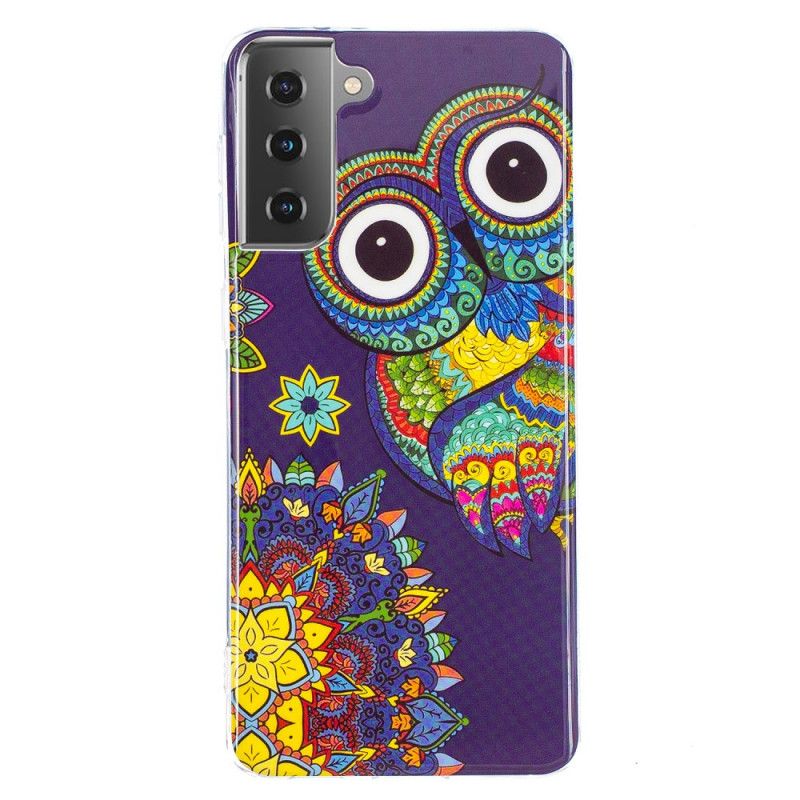 Hoesje voor Samsung Galaxy S21 5G Fluorescerende Mandala-Uil