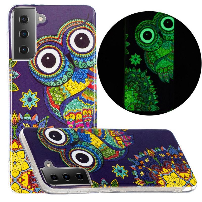 Hoesje voor Samsung Galaxy S21 5G Fluorescerende Mandala-Uil