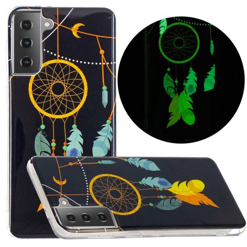 Hoesje voor Samsung Galaxy S21 5G Geel Zwart Fluorescerende Dromenvanger