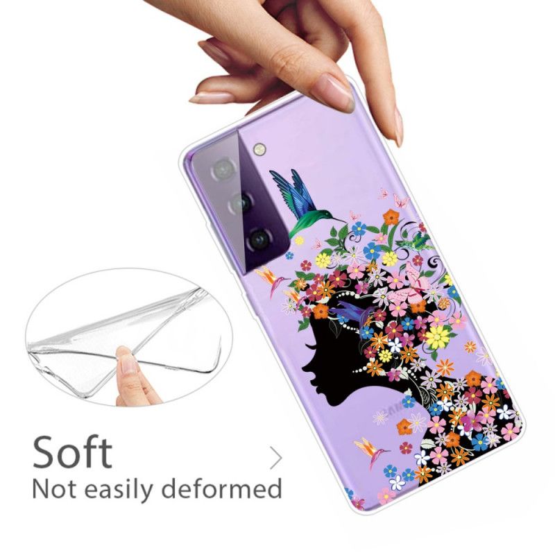 Hoesje voor Samsung Galaxy S21 5G Mooi Bloemhoofdje