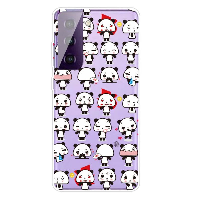 Hoesje voor Samsung Galaxy S21 5G Transparante Grappige Panda'S