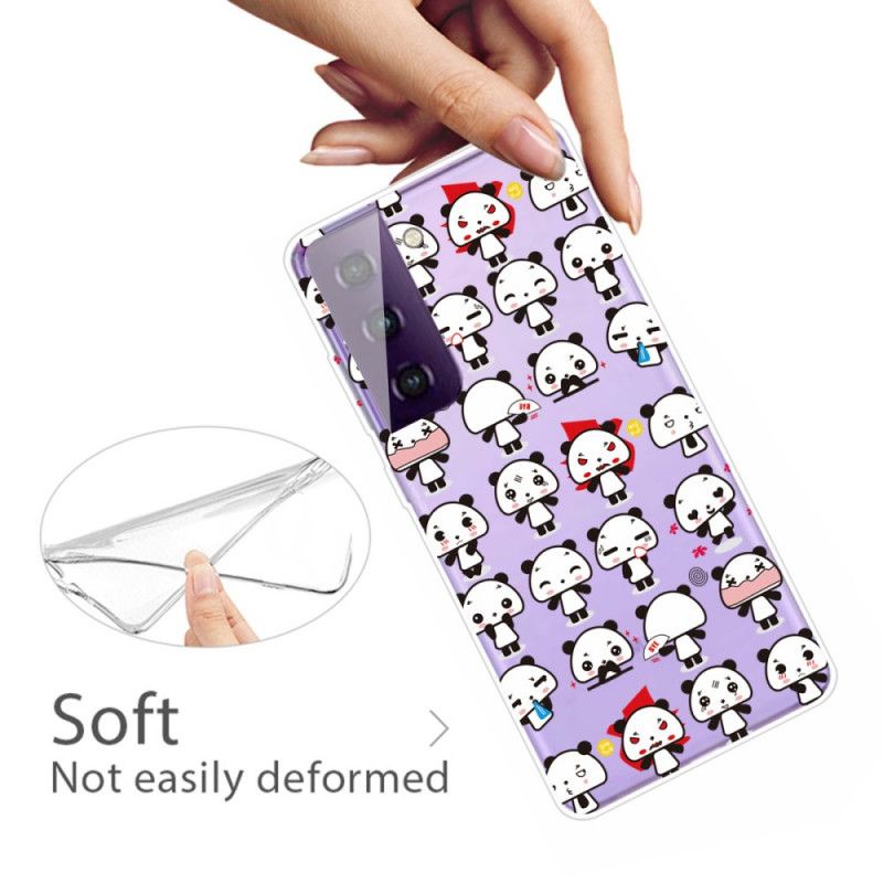 Hoesje voor Samsung Galaxy S21 5G Transparante Grappige Panda'S