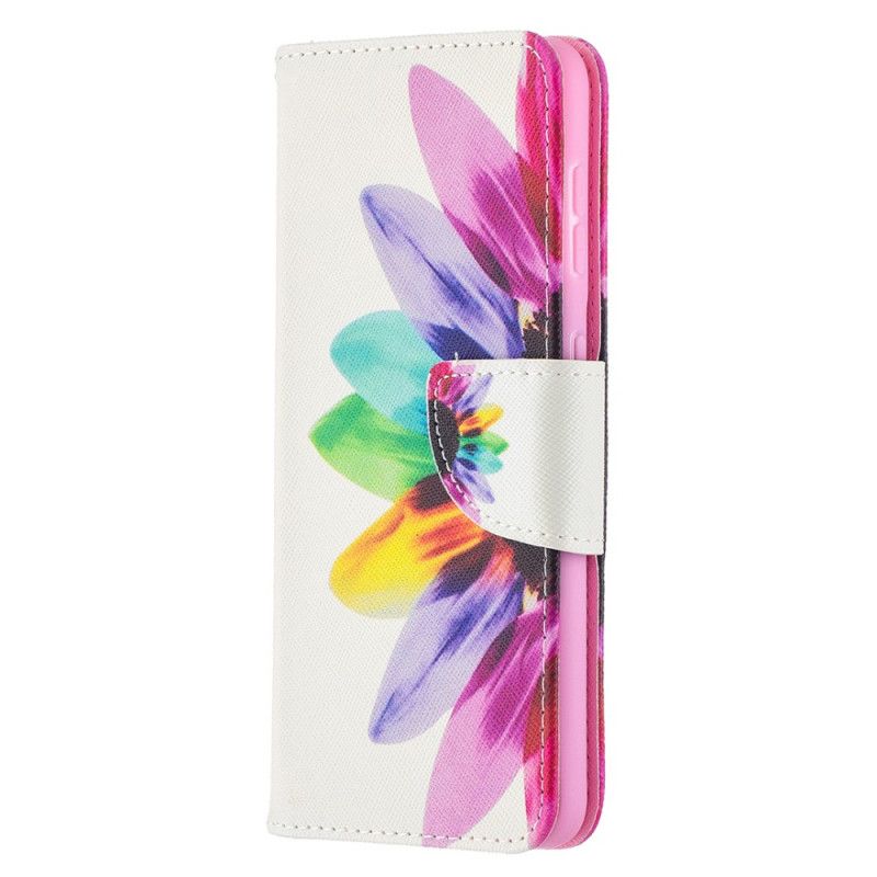 Leren Hoesje Samsung Galaxy S21 5G Aquarelbloem