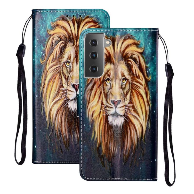 Leren Hoesje Samsung Galaxy S21 5G Koning Leeuw