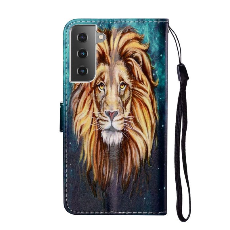 Leren Hoesje Samsung Galaxy S21 5G Koning Leeuw