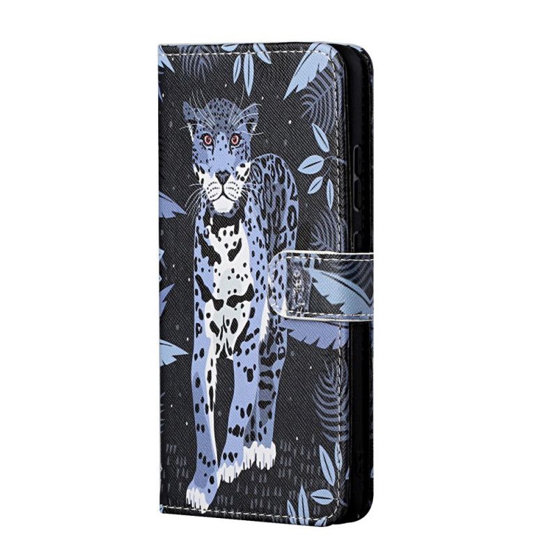 Leren Hoesje Samsung Galaxy S21 5G Luipaard Met String