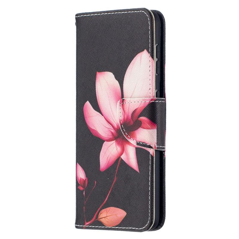 Leren Hoesje Samsung Galaxy S21 5G Roze Bloem