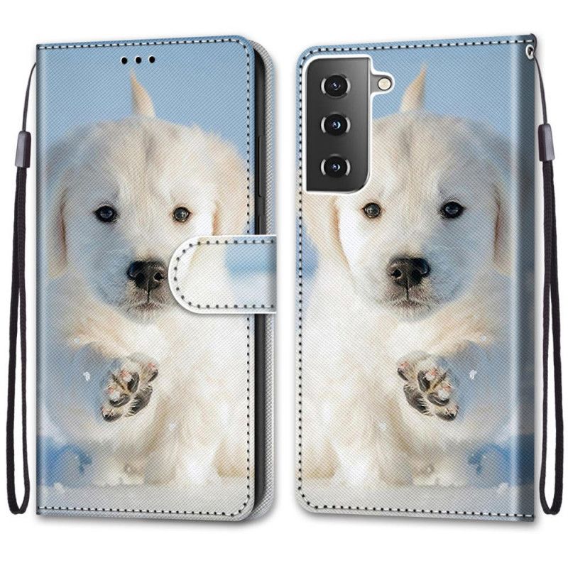 Leren Hoesje Samsung Galaxy S21 5G Schattige Hond