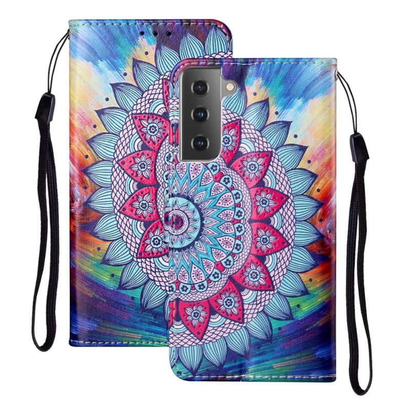 Leren Hoesje Samsung Galaxy S21 5G Telefoonhoesje Koning Mandala