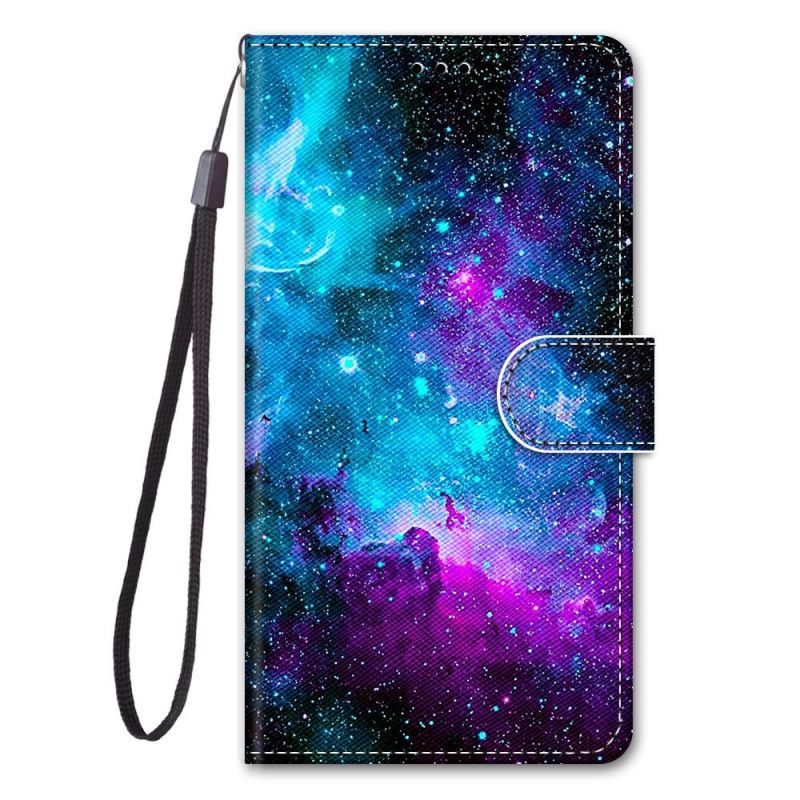 Leren Hoesje Samsung Galaxy S21 5G Telefoonhoesje Kosmische Lucht