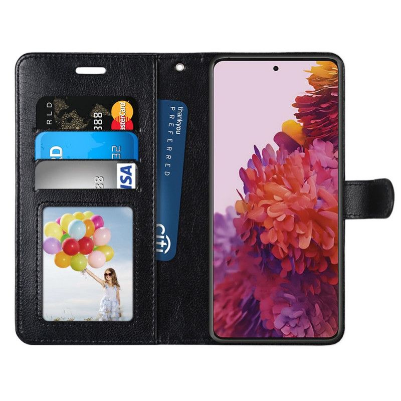 Leren Hoesje Samsung Galaxy S21 5G Wit Zwart Zwart-Wit Leerstijl