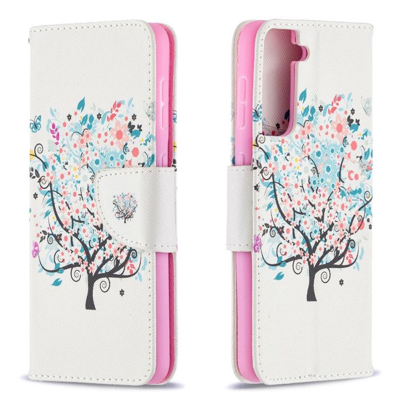 Leren Hoesje voor Samsung Galaxy S21 5G Bloemrijke Boom