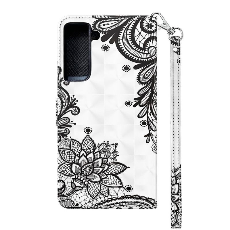 Leren Hoesje voor Samsung Galaxy S21 5G Chique Kant