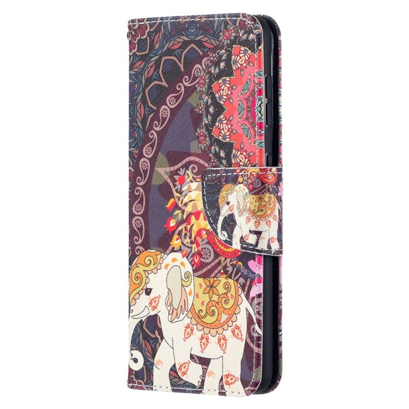 Leren Hoesje voor Samsung Galaxy S21 5G Etnische Olifantenmandala