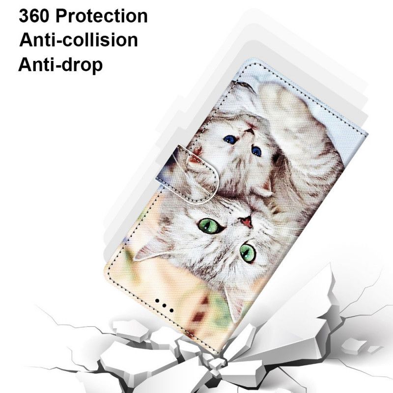 Leren Hoesje voor Samsung Galaxy S21 5G Kattenfamilie