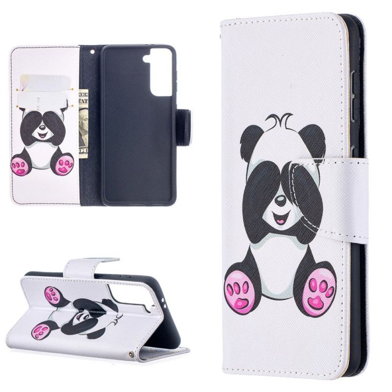 Leren Hoesje voor Samsung Galaxy S21 5G Leuke Panda