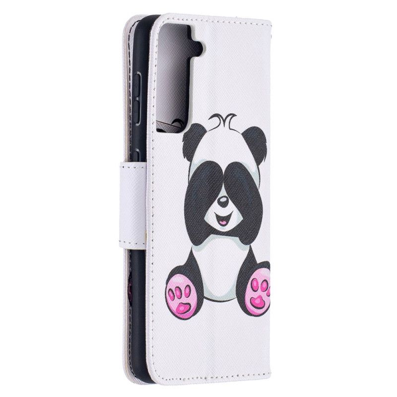 Leren Hoesje voor Samsung Galaxy S21 5G Leuke Panda