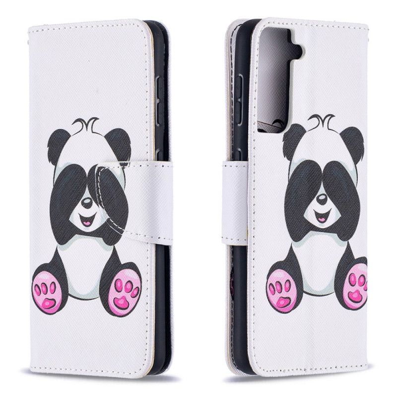 Leren Hoesje voor Samsung Galaxy S21 5G Leuke Panda