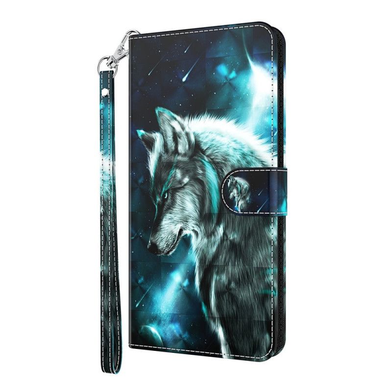 Leren Hoesje voor Samsung Galaxy S21 5G Majestueuze Wolf