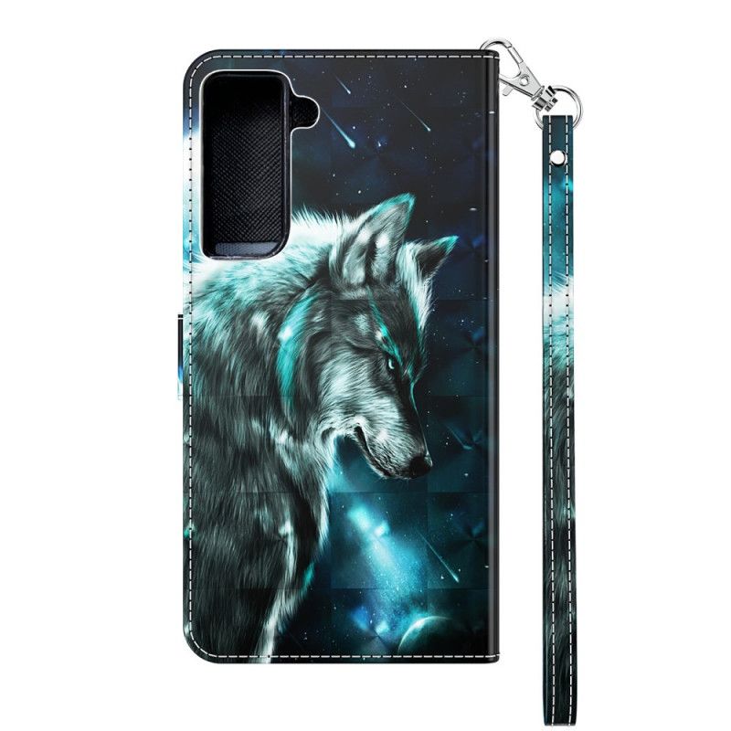 Leren Hoesje voor Samsung Galaxy S21 5G Majestueuze Wolf