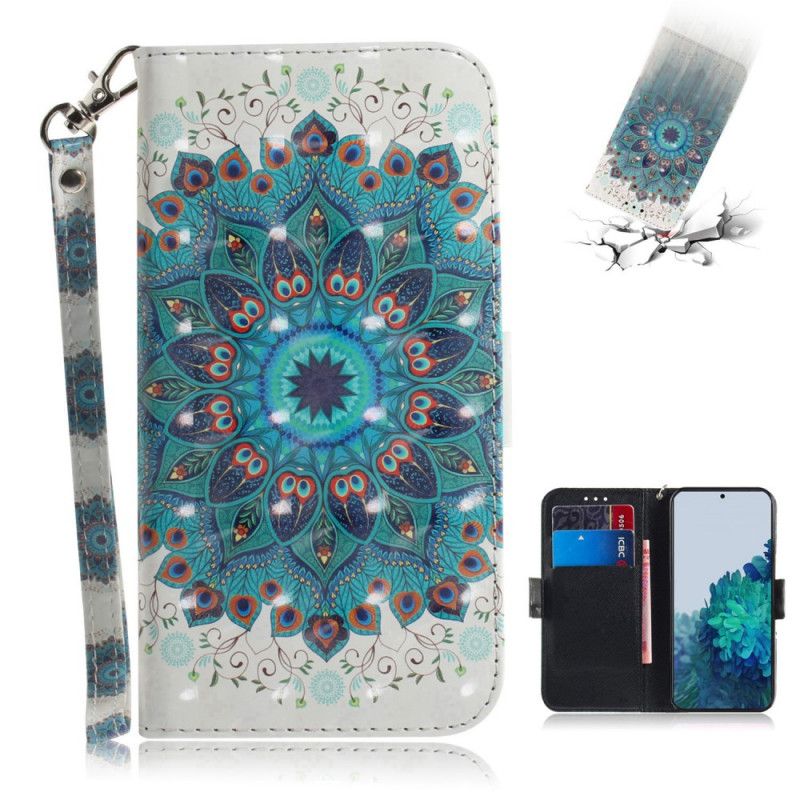 Leren Hoesje voor Samsung Galaxy S21 5G Meesterlijke Mandala Met String