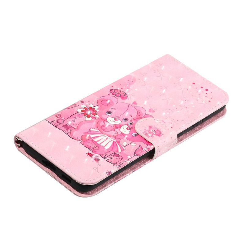 Leren Hoesje voor Samsung Galaxy S21 5G Teddyberen Lichte Vlekjes Met String