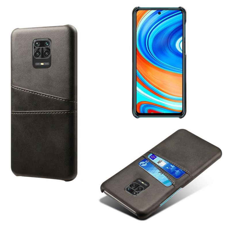 Case Hoesje Xiaomi Redmi Note 9S / Note 9 Pro Grijs Zwart Telefoonhoesje Plus Kaarthouder