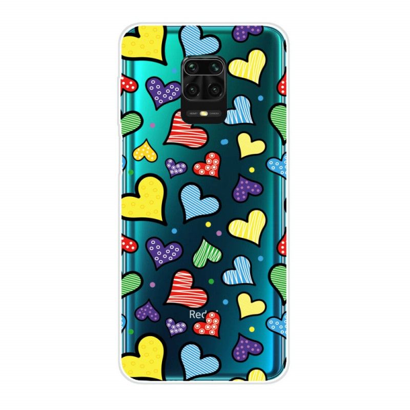 Case Hoesje Xiaomi Redmi Note 9S / Note 9 Pro Telefoonhoesje Veelkleurige Harten