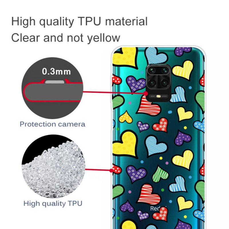 Case Hoesje Xiaomi Redmi Note 9S / Note 9 Pro Telefoonhoesje Veelkleurige Harten