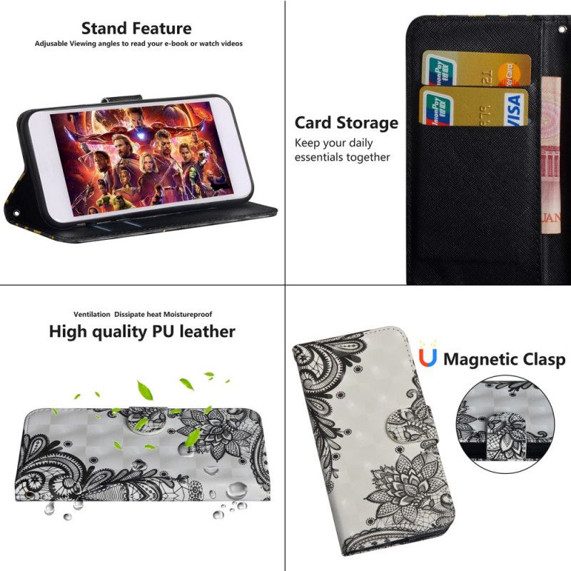 Cover Folio-hoesje Xiaomi Redmi Note 9S / Note 9 Pro Telefoonhoesje Chique Kant