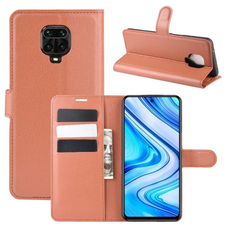 Cover Folio-hoesje Xiaomi Redmi Note 9S / Note 9 Pro Wit Zwart Telefoonhoesje Klassiek Kunstleer