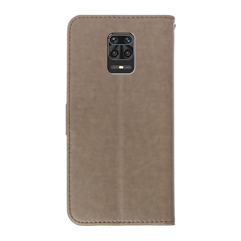 Flip Case Leren Xiaomi Redmi Note 9S / Note 9 Pro Rood Grijs Kat Raak Me Niet Aan De String