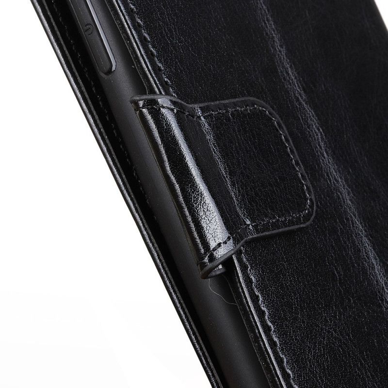 Flip Case Leren Xiaomi Redmi Note 9S / Note 9 Pro Rood Zwart Klassiek Kunstleer