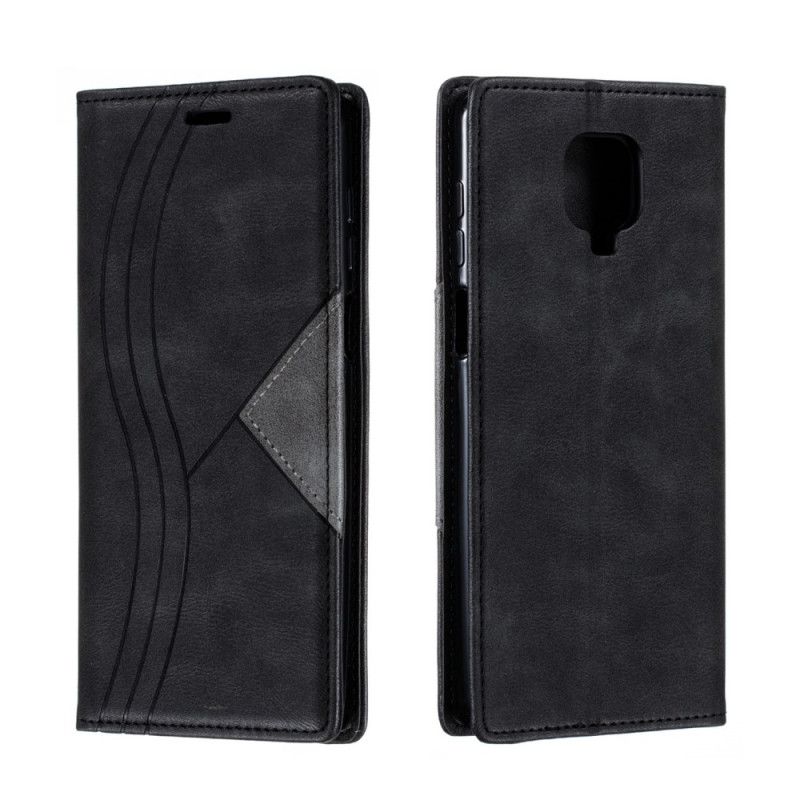 Folio-hoesje voor Xiaomi Redmi Note 9S / Note 9 Pro Grijs Zwart Golfleder Stijl