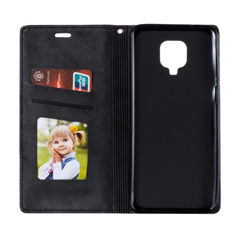 Folio-hoesje voor Xiaomi Redmi Note 9S / Note 9 Pro Grijs Zwart Golfleder Stijl